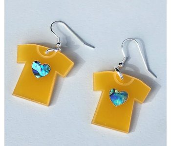 Orange Shirt Earrings by Copper Canoe Woman