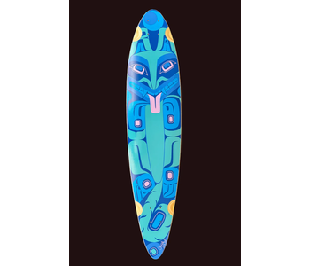 40" Longboard Deck - G̱ooch een.aax’w (Wolf Family) design by Crystal Worl