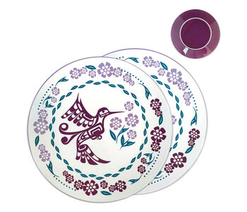 Porcelain Art Dinner Plates (Set of 2) - Hummingbird by Francis Dick