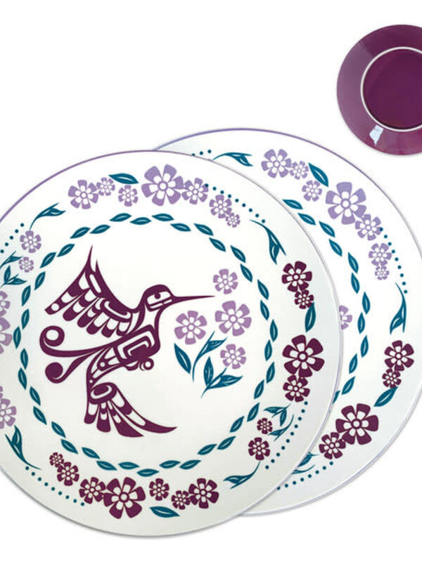 Porcelain Art Dinner Plates (Set of 2) - Hummingbird by Francis Dick
