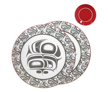 Porcelain Art Dinner Plates (Set of 2) - Transforming Eagle by Ryan Cranmer