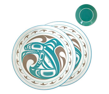 Porcelain Art Dinner Plates (Set of 2) - Killer Whale by Trevor Angus
