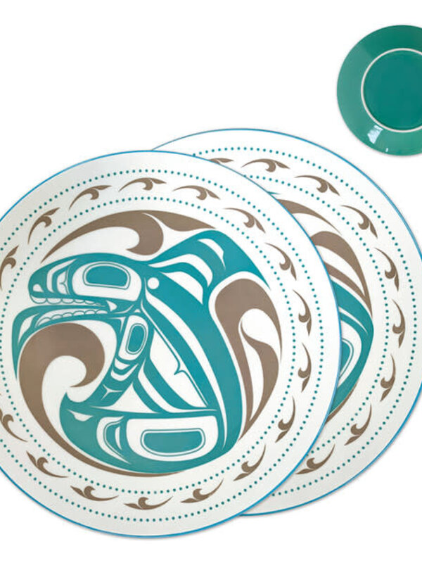Porcelain Art Dinner Plates (Set of 2) - Killer Whale by Trevor Angus