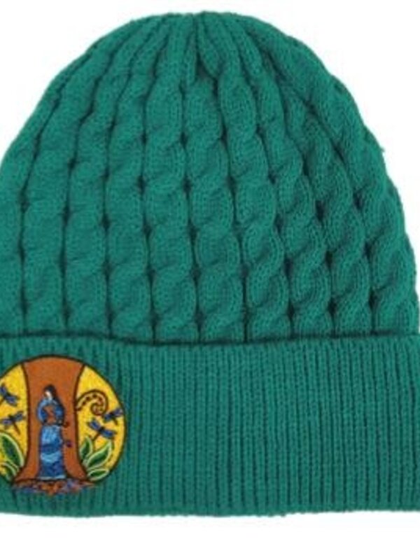 Embroidered Knitted Hat    Strong Earth Woman by Leah Dorian