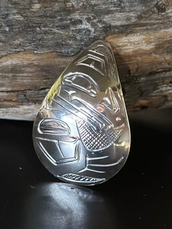 Hand Carved Teardrop Eagle pendant  by Shirley Stanley