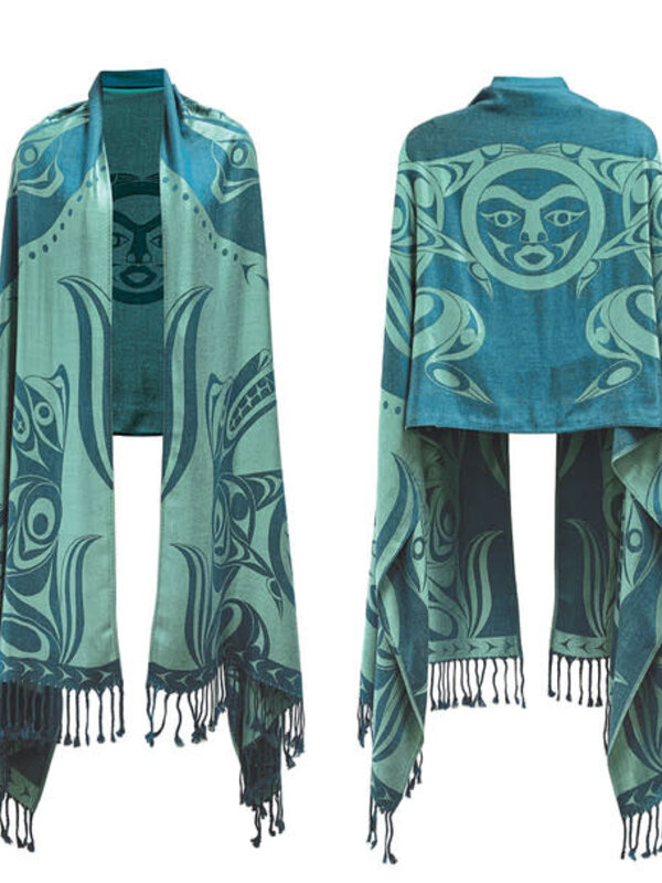 Shawl - Wolves and Full Moon by Simone Diamond