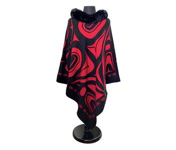 Faux Fur Collar Cape - Raven by Roger Smith