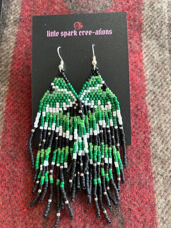 Large beaded Earrings by Little Spark Cree-ations