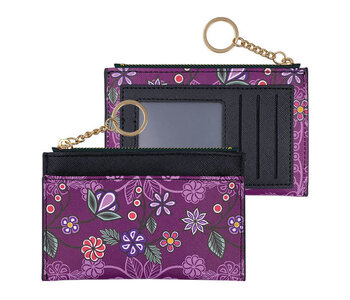 Zippered Card Wallet - Ojibwe Florals by Storm Angeconeb