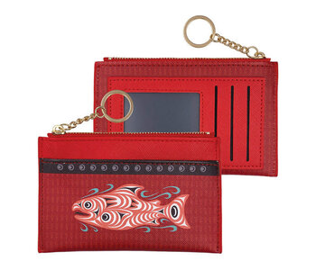 Zippered Card Wallet - Coho Salmon by Joe Wilson