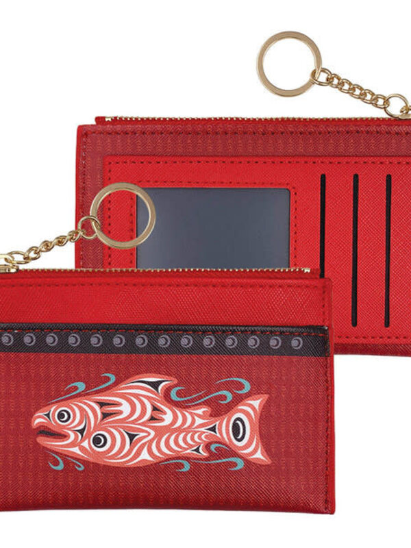 Zippered Card Wallet - Coho Salmon by Joe Wilson