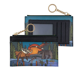 Zippered Card Wallet - All My Relatives  by Storm Angeconeb