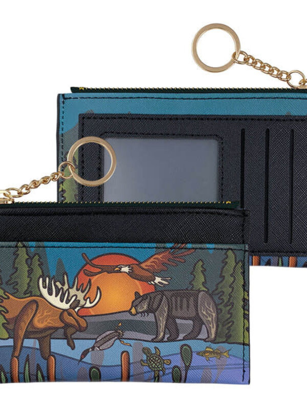 Zippered Card Wallet - All My Relatives  by Storm Angeconeb