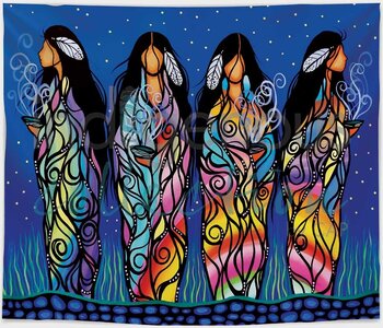 50" x 60" Fleece Blanket Bringing Good Medicine  by Jackie Traverse