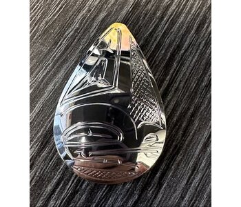 Hand Carved Teardrop Frog Pendant by Shirley Stanley