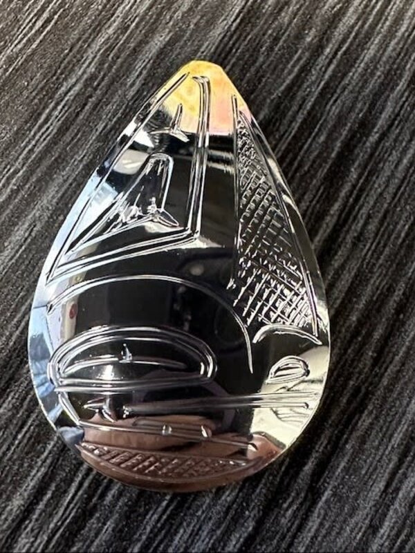 Hand Carved Teardrop Frog Pendant by Shirley Stanley