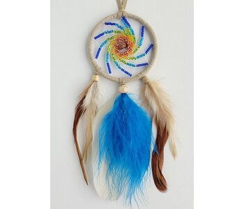 2.5" Fire - beaded dream catcher - Tan