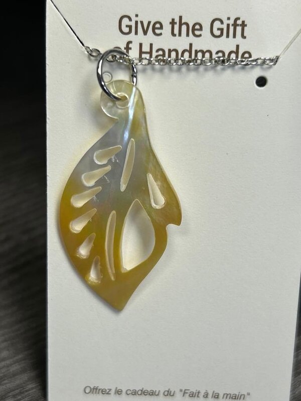 Mother of Pearl Shell Pendant - Leaf