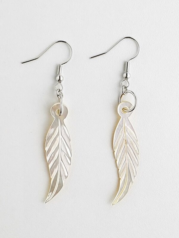 Mother of Pearl Earrings - Feather
