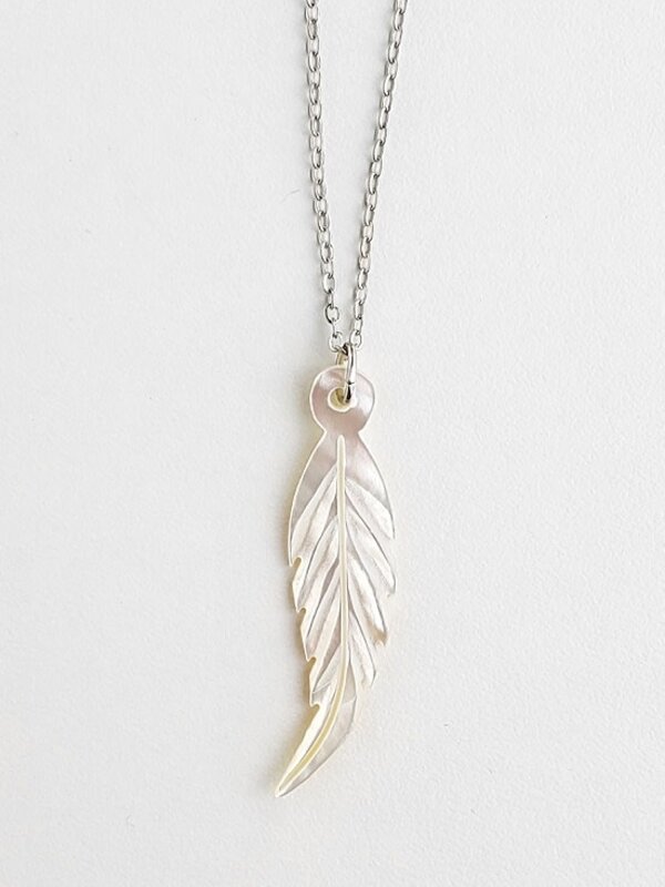 Mother of Pearl Pendant - Feather