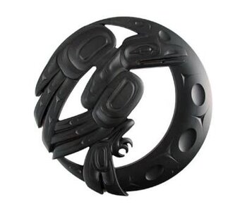 Raven/Moon Recycled Glass Trivet (Charcoal) by Karen Francis