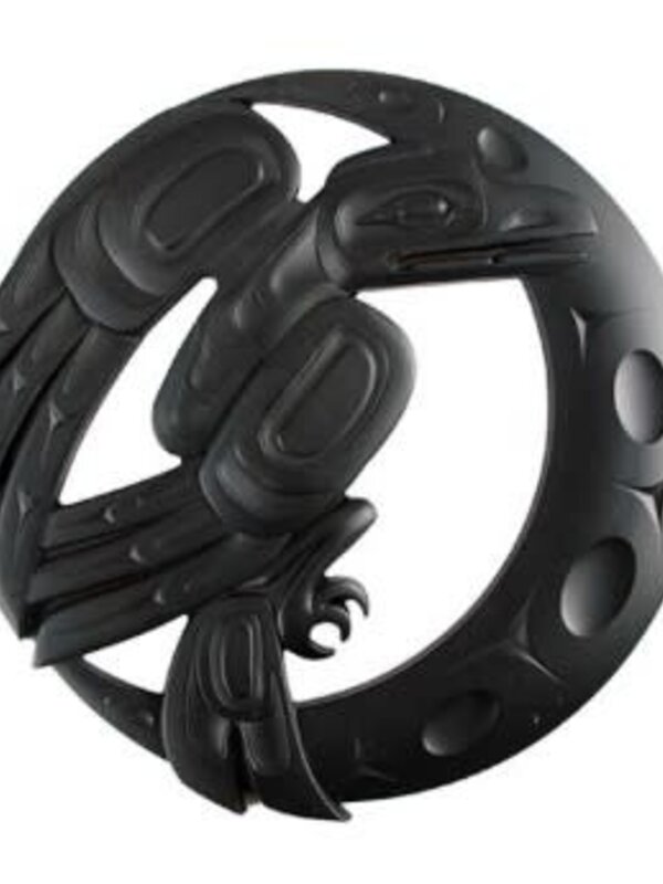 Raven/Moon Recycled Glass Trivet (Charcoal) by Karen Francis