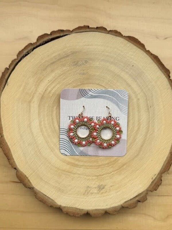 Beaded flower Hoop by Jenn Carman