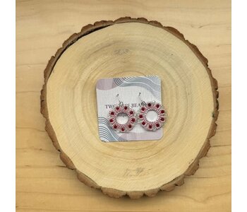 Beaded flower Hoop by Jenn Carman