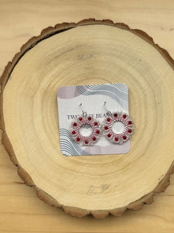 Beaded flower Hoop by Jenn Carman