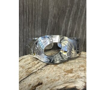 Hand Carved Cutout Bracelet Raven by Shirley Stanley