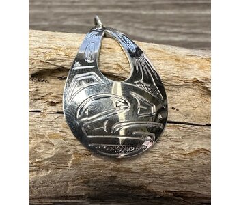 Hand Carved Cutout Pendant Eagle by Shirley Stanley