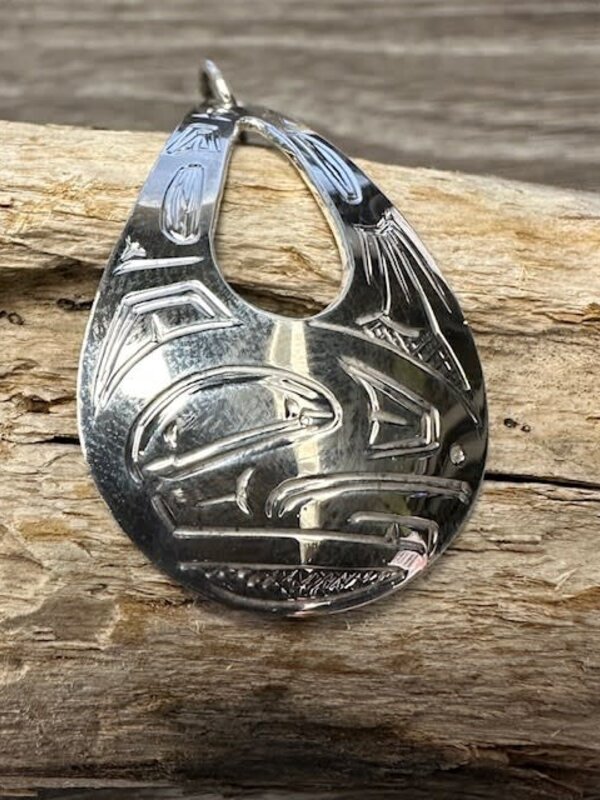 Hand Carved Cutout Pendant Eagle by Shirley Stanley