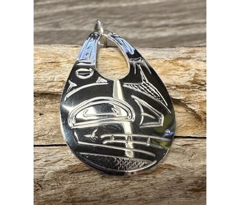 Hand Carved Cutout Pendant Killer Whale by Shirley Stanley