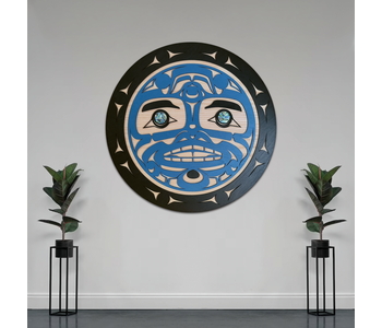 15" Wall Plaque - New Moon w Black Ring by Raven Wolden