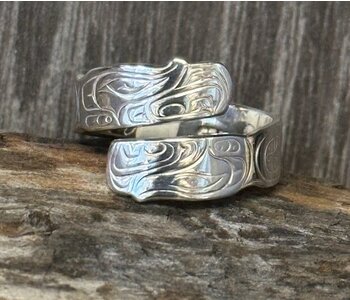 Silver Cast Double Eagle Wrap ring s9