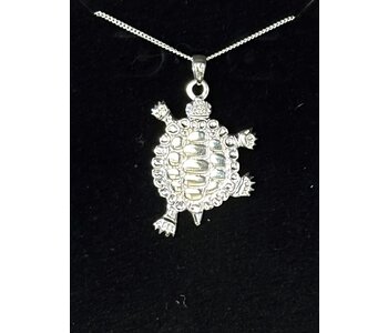 Silver Cast Turtle Teachings Pendant