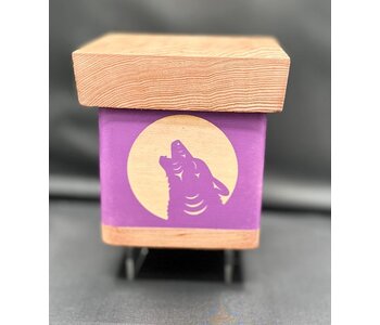 Traditional Hand Painted 4" Cedar Bentwood Box - Howl by Matt Gong