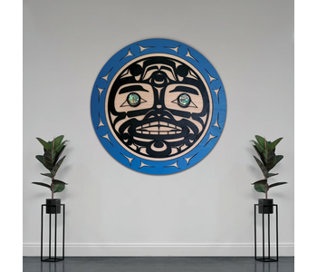 8" Wall Plaque - New Moon Blue Ring by Raven Wolden