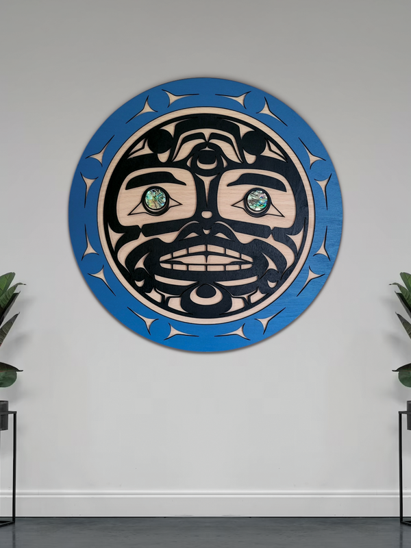 8" Wall Plaque - New Moon Blue Ring by Raven Wolden