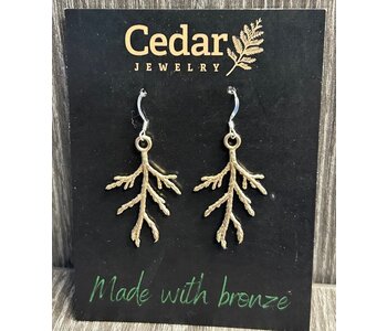 Bronze Cast Cedar Earrings by Michael Hill