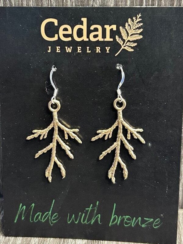 Bronze Cast Cedar Earrings by Michael Hill