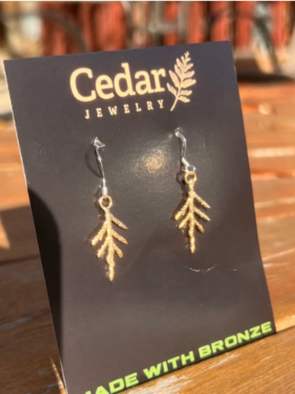 Bronze cast Cedar Earrings - small by Michael Hill