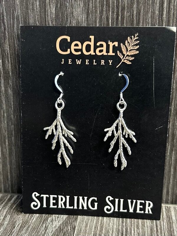 Silver Cast Cedar Earrings med. by Michael Hill