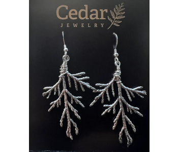 Silver Cast Cedar Earrings by Michael Hill