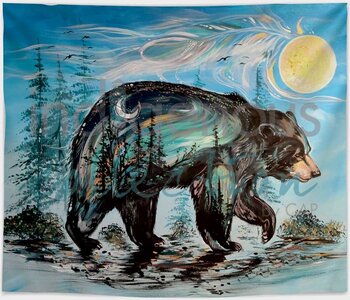 50" x 60" Fleece Blanket - A Bear's Journey by Carla Joseph
