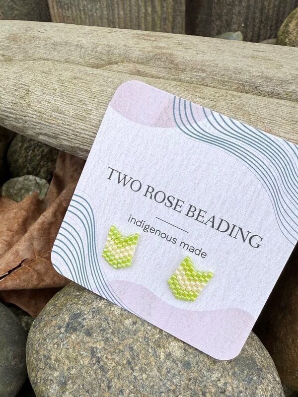Small Beaded Stud Earrings by Jenn Carman