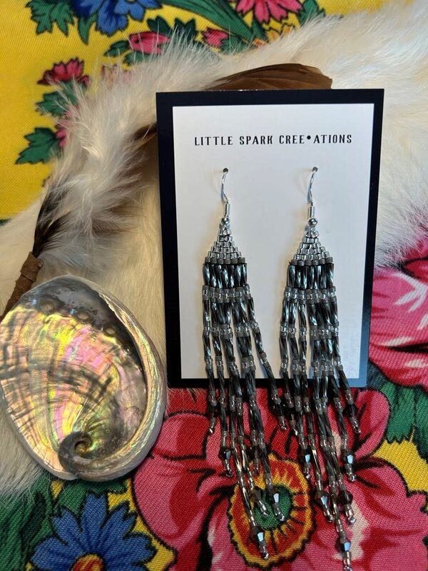Large beaded Earrings by Little Spark Cree-ations