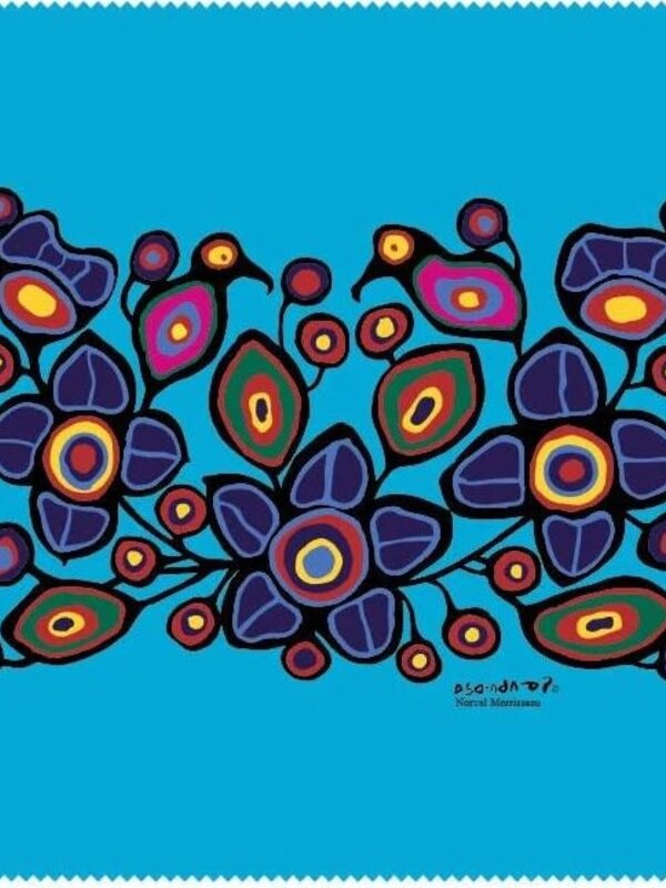 Microfibre Glasses Cleaner Flowers and Birds by Norval Morrisseau