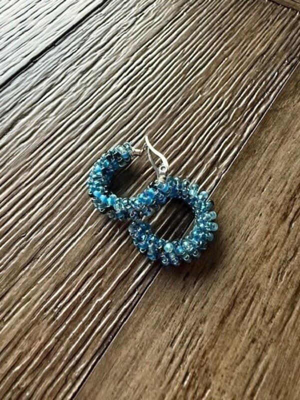 Small Beaded Hoop Earring by Jenn Carman