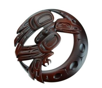 Raven/Moon Recycled Glass Trivet (Rosewood) by Karen Francis